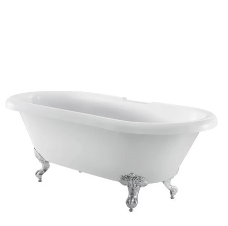 Barclay ATDR7H69I-WH-BN Claudia 67" Acrylic Double Roll Top Tub