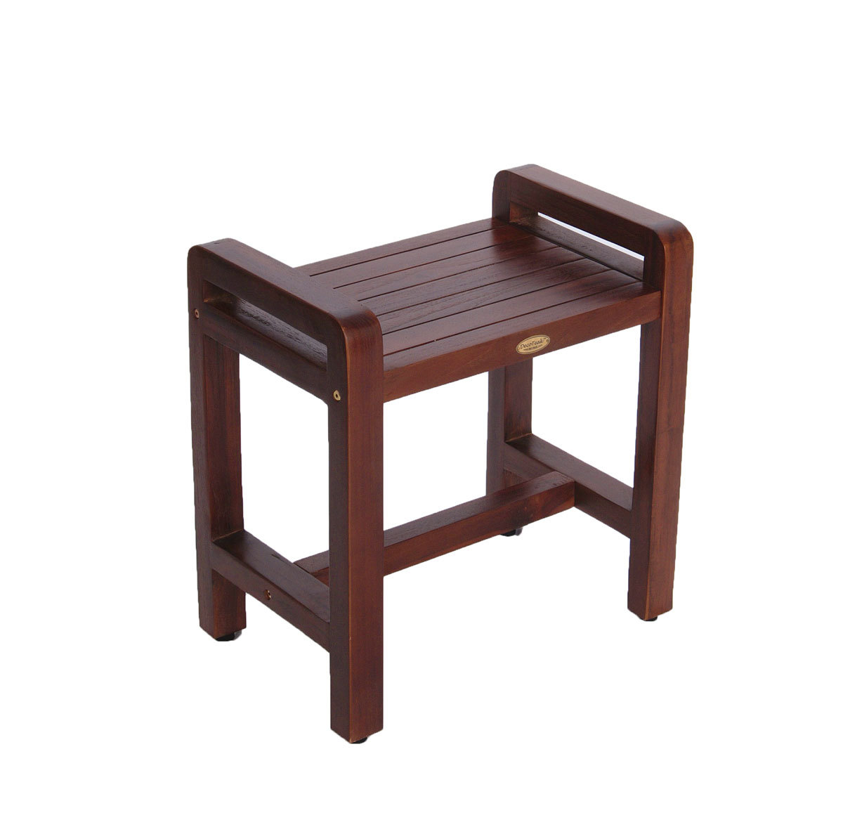 DT106 Classic Ergonomic Teak Spa Stool with Shelf and Lift Aide Arms