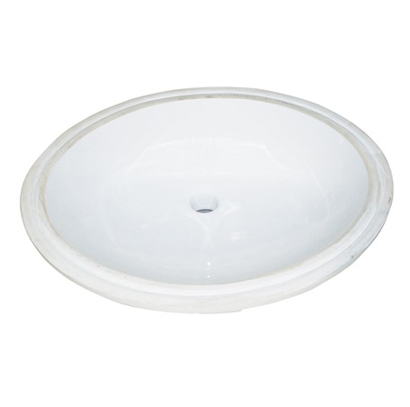 Fairmont S-100WH White Oval Ceramic Undermount Sink - White