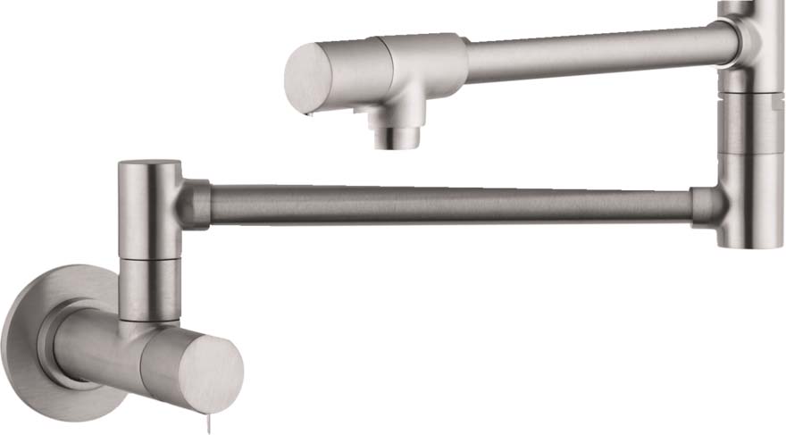 Hansgrohe 04057860 Talis S Pot Filler, Wall-Mounted in Steel Optic