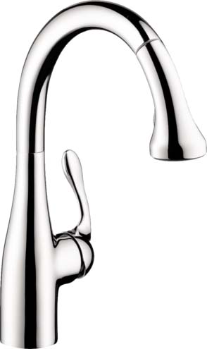 Hansgrohe 04066000 Allegro E Gourmet HighArc Kitchen Faucet, 2-Spray Pull-Down, 1.75 GPM in Chrome