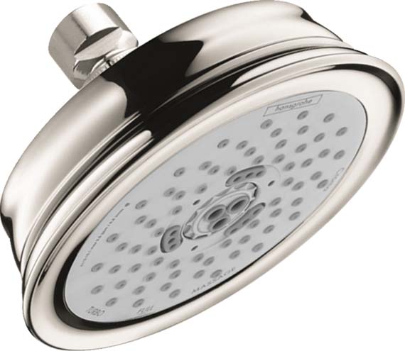 Hansgrohe 04070830 Croma 100 Classic Showerhead 3-Jet, 2.5 GPM in Polished Nickel