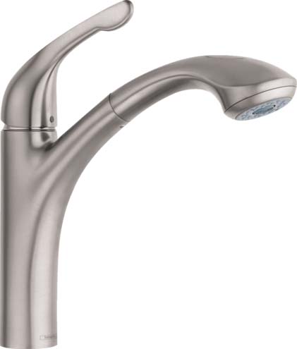 Hansgrohe 04076860 Allegro E Kitchen Faucet, 2-Spray Pull-Out, 1.75 GPM in Steel Optic