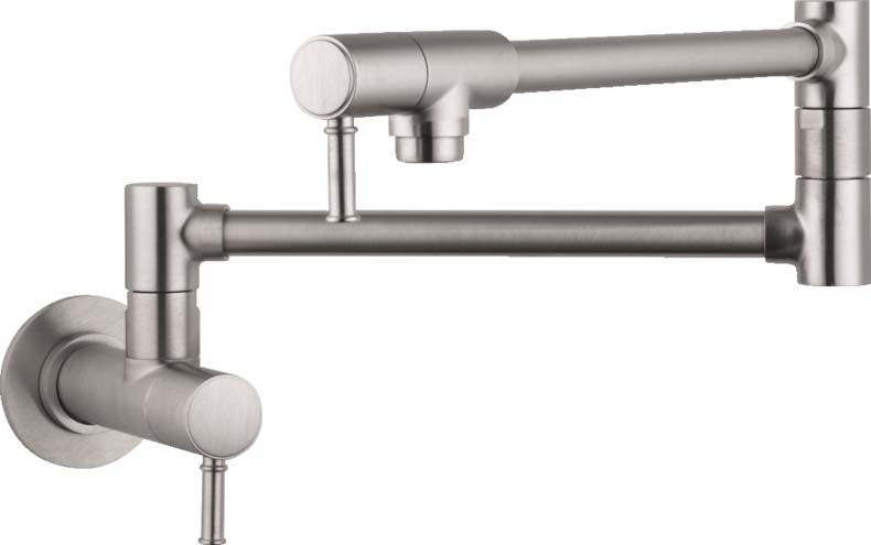 Hansgrohe 04218800 Talis C Pot Filler, Wall-Mounted in Steel Optic