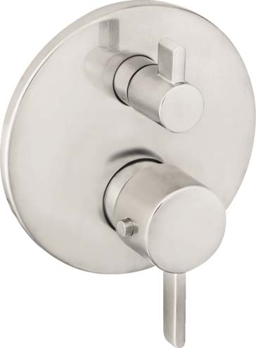 Hansgrohe 04230820 Ecostat Thermostatic Trim S with Volume Control in Brushed Nickel