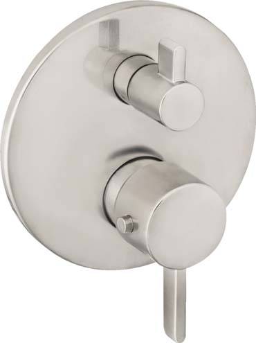 Hansgrohe 04231820 Ecostat Thermostatic Trim S with Volume Control and Diverter in Brushed Nickel