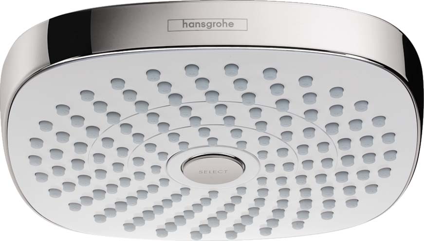 Hansgrohe 04387400 Croma Select E Showerhead 180 2-Jet, 1.8 GPM in White / Chrome
