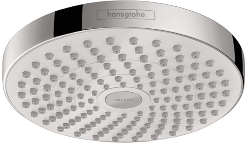 Hansgrohe 04388400 Croma Select S Showerhead 180 2-Jet, 1.8 GPM in White / Chrome