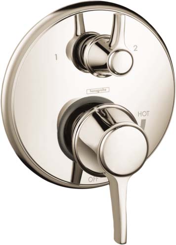 Hansgrohe 04449830 Ecostat Classic Pressure Balance Trim with Diverter, Round in Polished Nickel
