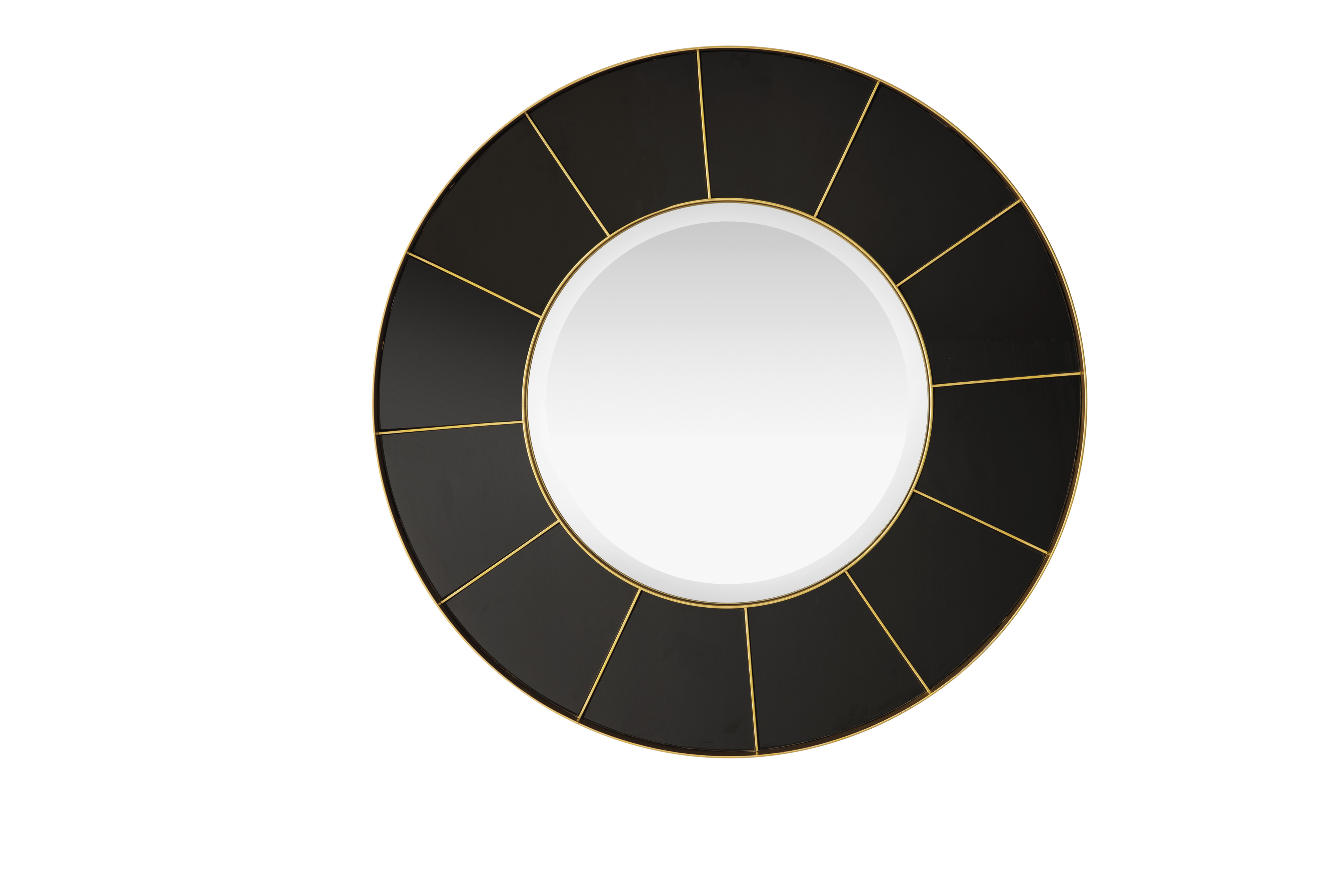 James Martin 669-M35.5-RG-GB Compass 35.5" Mirror, Radiant Gold and Glossy Black