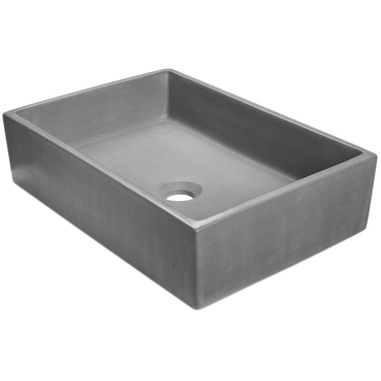 Linkasink AC03 G PHOEBE Concrete Rectangle Vessel Sink - Gray Concrete