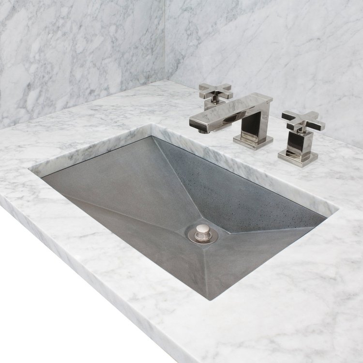 Linkasink AC06UM G RIDER Concrete Rectangle Sloped Sink - Gray Concrete