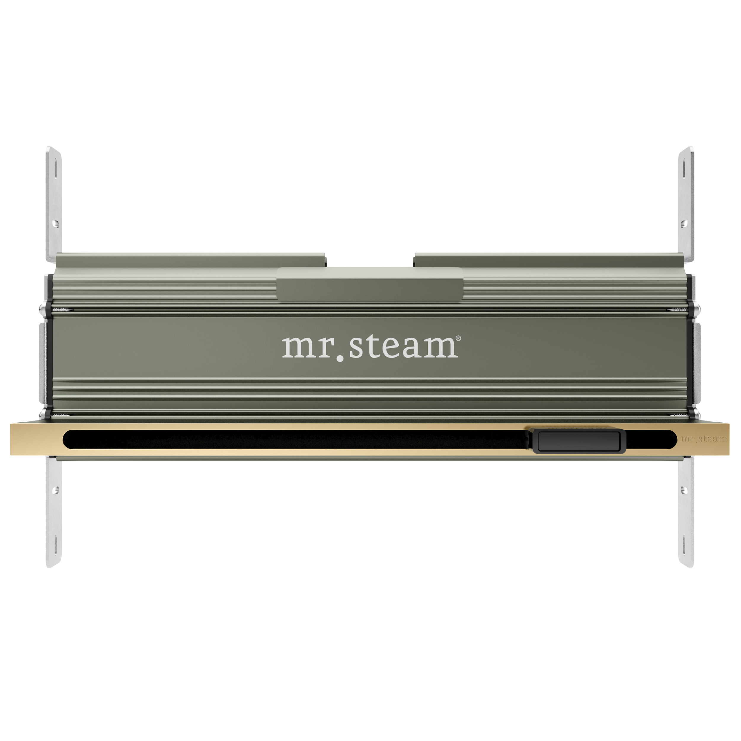 Mr Steam 104480SB Linear 16 in. Steam Head With AromaTray in Satin Brass
