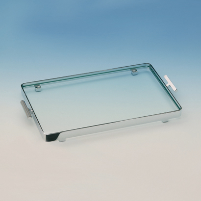 Nameeks 51420-CR Windisch Rectangular Clear Crystal Glass Bathroom Tray - Chrome