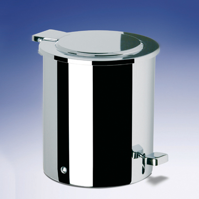 Nameeks 89100-CR Windisch Round Pedal Bathroom Waste Bin Made in Brass - Chrome