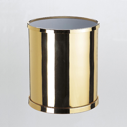 Nameeks 89102-PN Windisch Round Bathroom Waste Bin in Brass - Polished Nickel