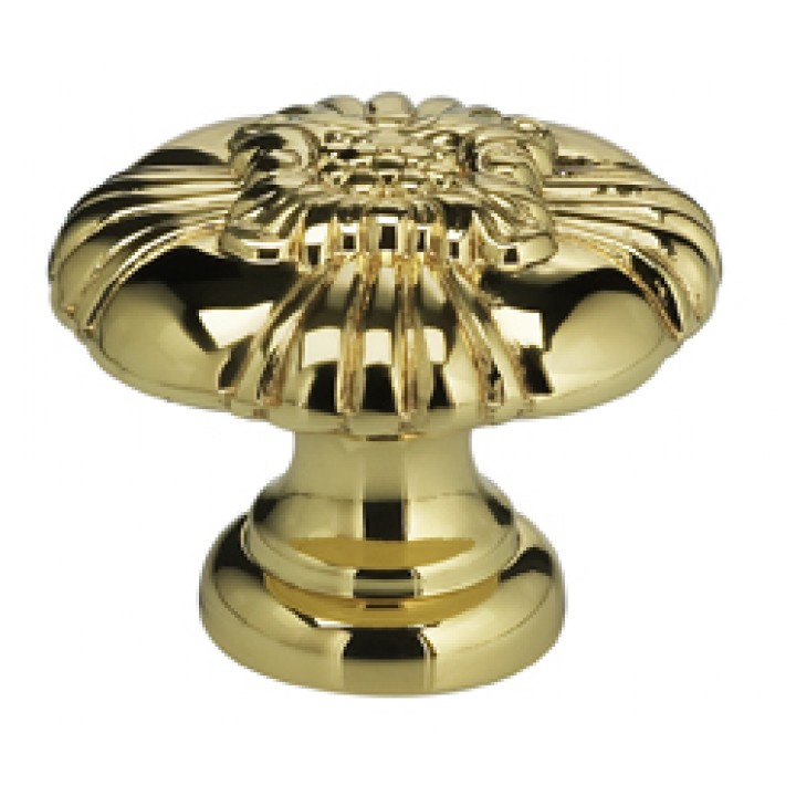 Omnia 7417/28 Cabinet Knob 1-1/8" dia - Polished Brass