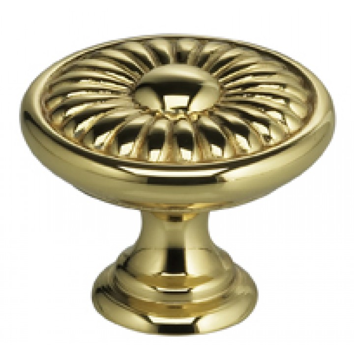 Omnia 7435/30 Cabinet Knob 1-3/16" dia - Polished Brass