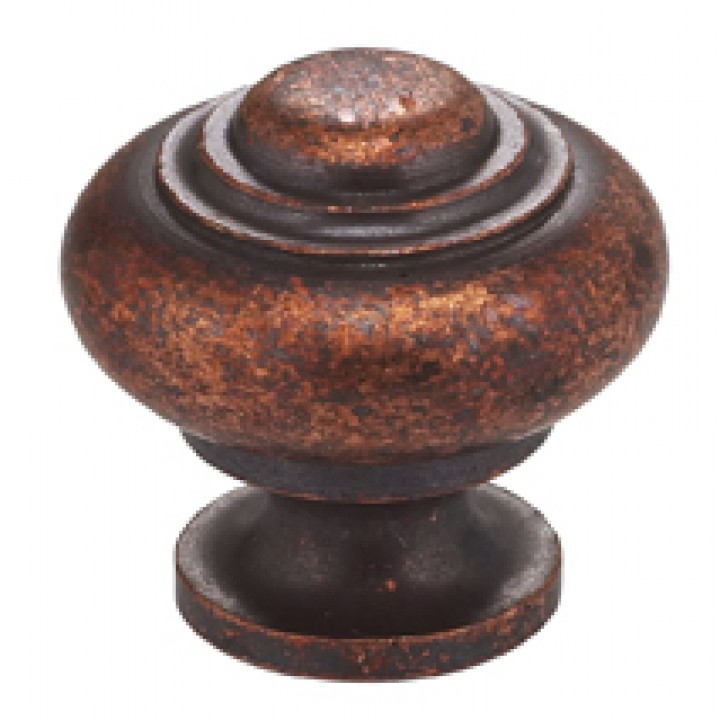 Omnia 9102/25 Cabinet Knob 1" dia - Vintage Copper