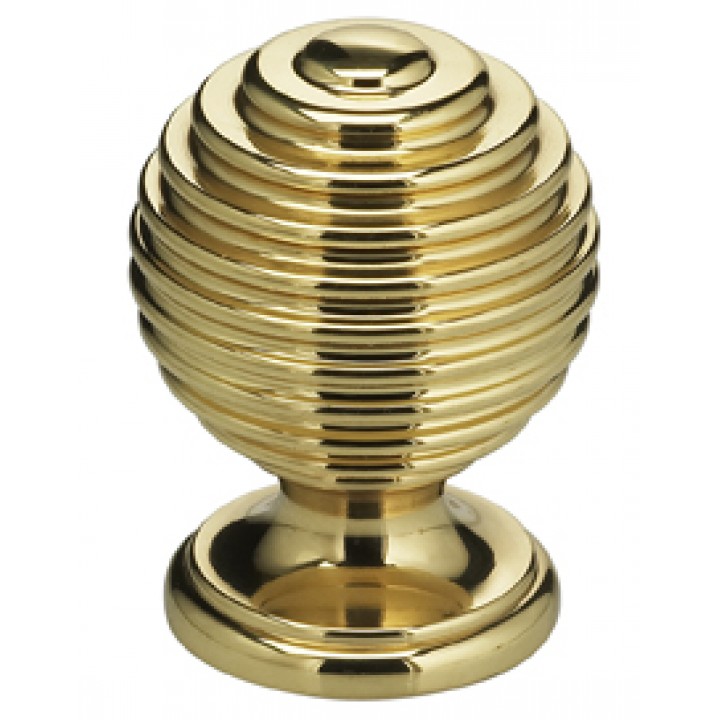 Omnia 9107/30 Cabinet Knob 1-3/16" dia - Polished Brass