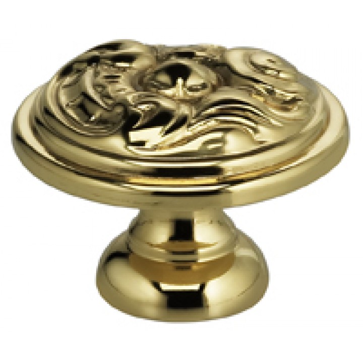 Omnia 9120/25 Cabinet Knob 1" dia - Polished Brass