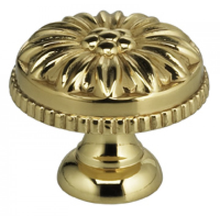 Omnia 9130/25 Cabinet Knob 1" dia - Polished Brass