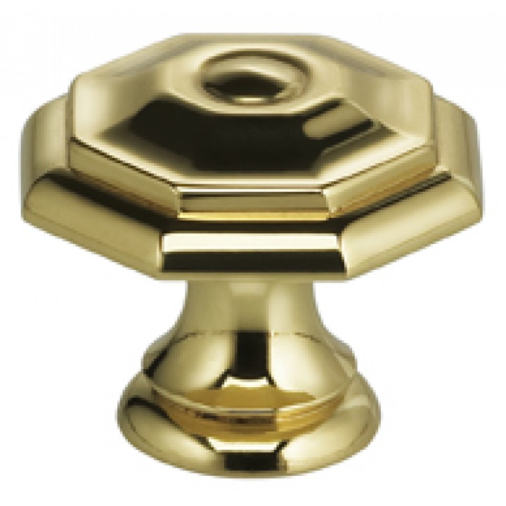 Omnia 9145/25 Cabinet Knob 1" dia - Polished Brass