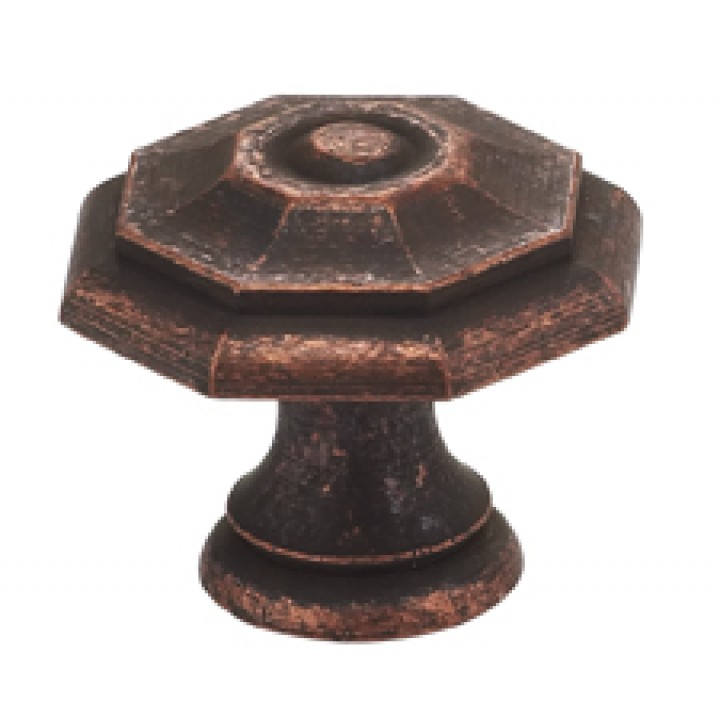 Omnia 9145/25 Cabinet Knob 1" dia - Vintage Copper
