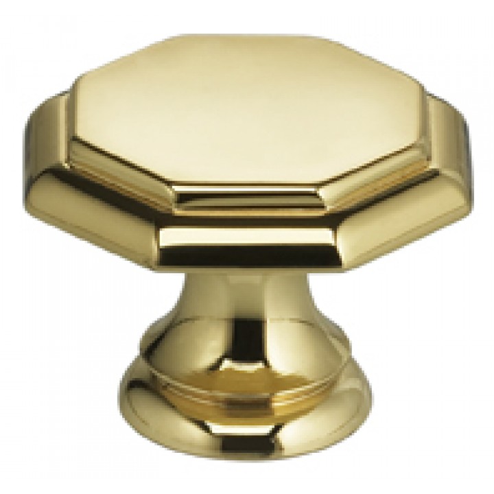 Omnia 9146/30 Cabinet Knob 1-3/16" dia - Polished Brass
