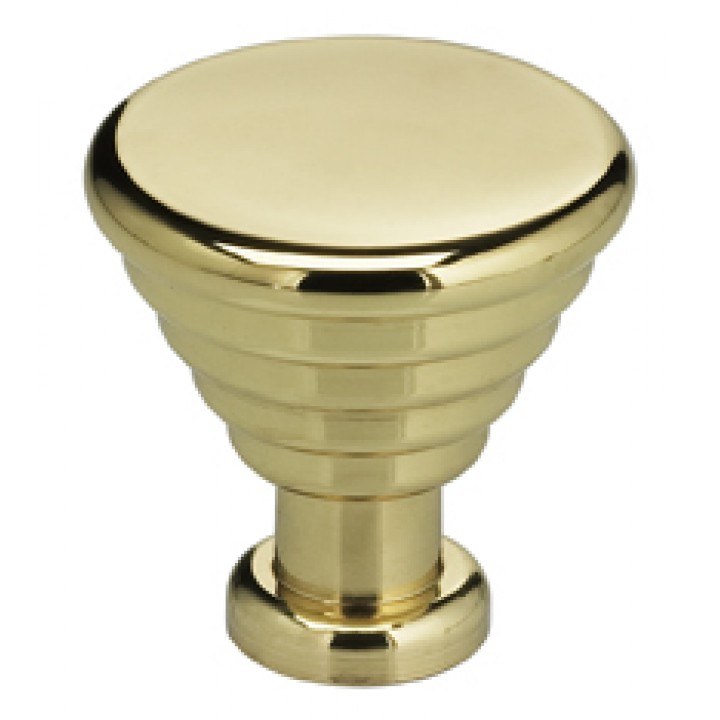 Omnia 9147/30 Cabinet Knob 1-3/16" dia - Polished Brass