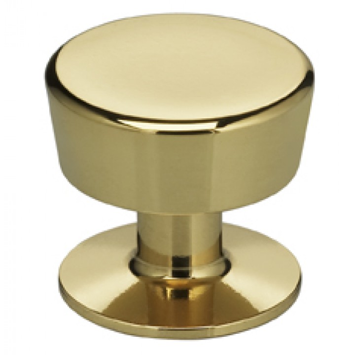 Omnia 9151/25 Cabinet Knob 1" dia - Polished Brass