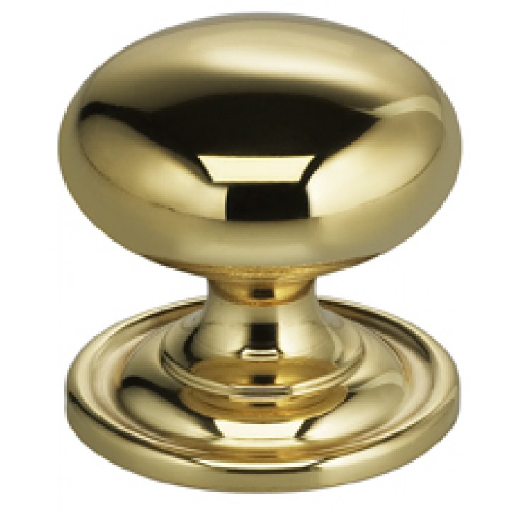 Omnia 9158/30 Cabinet Knob 1-3/16" dia - Polished Brass