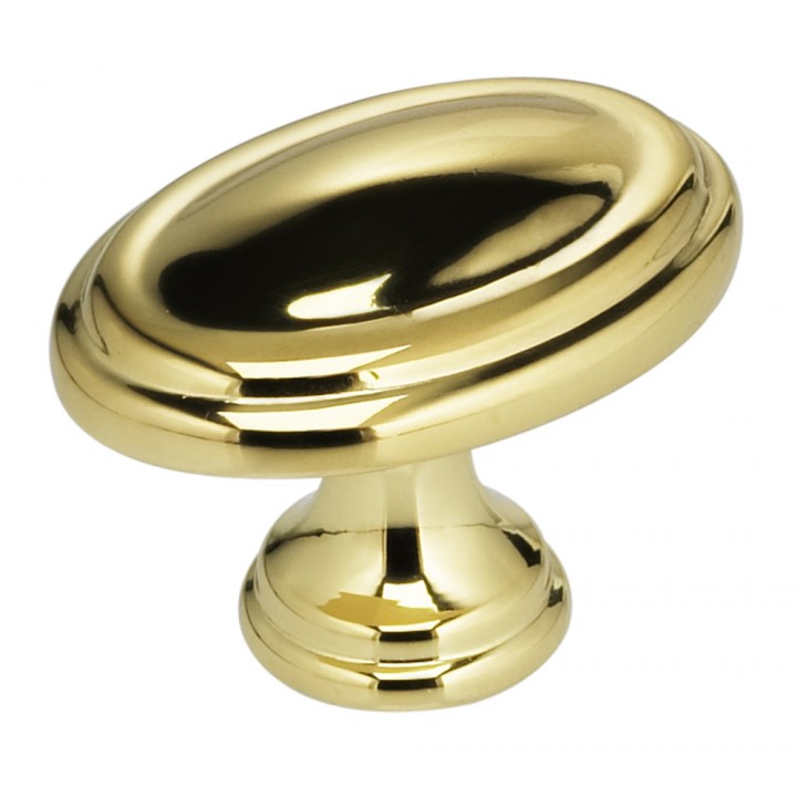 Omnia 9163/35 Cabinet Knob 1-3/8" dia - Polished Brass