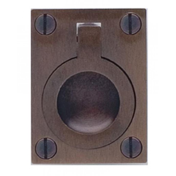 Omnia 9587/50 Drop Ring Flush Pull 2" - Shaded Bronze