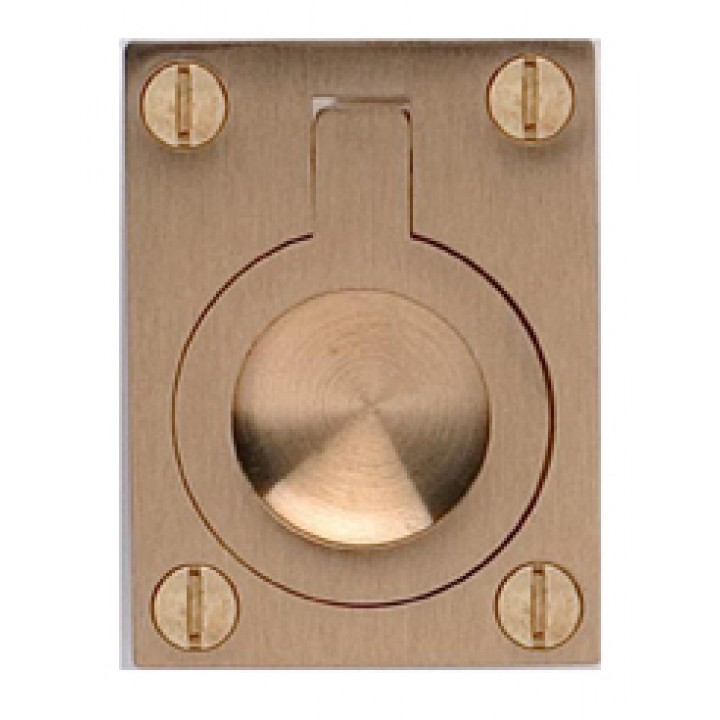 Omnia 9587/50 Drop Ring Flush Pull 2" - Satin Brass