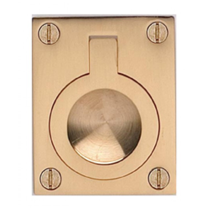 Omnia 9587/60 Drop Ring Flush Pull 2-3/8" - Polished Brass