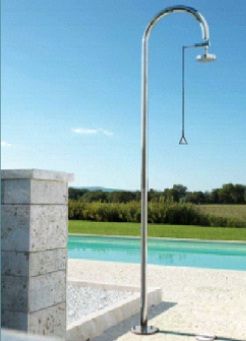 Outdoor Shower FTA-C50-316-PCV Single Line Pull Chain Shower Unit with Shower Head