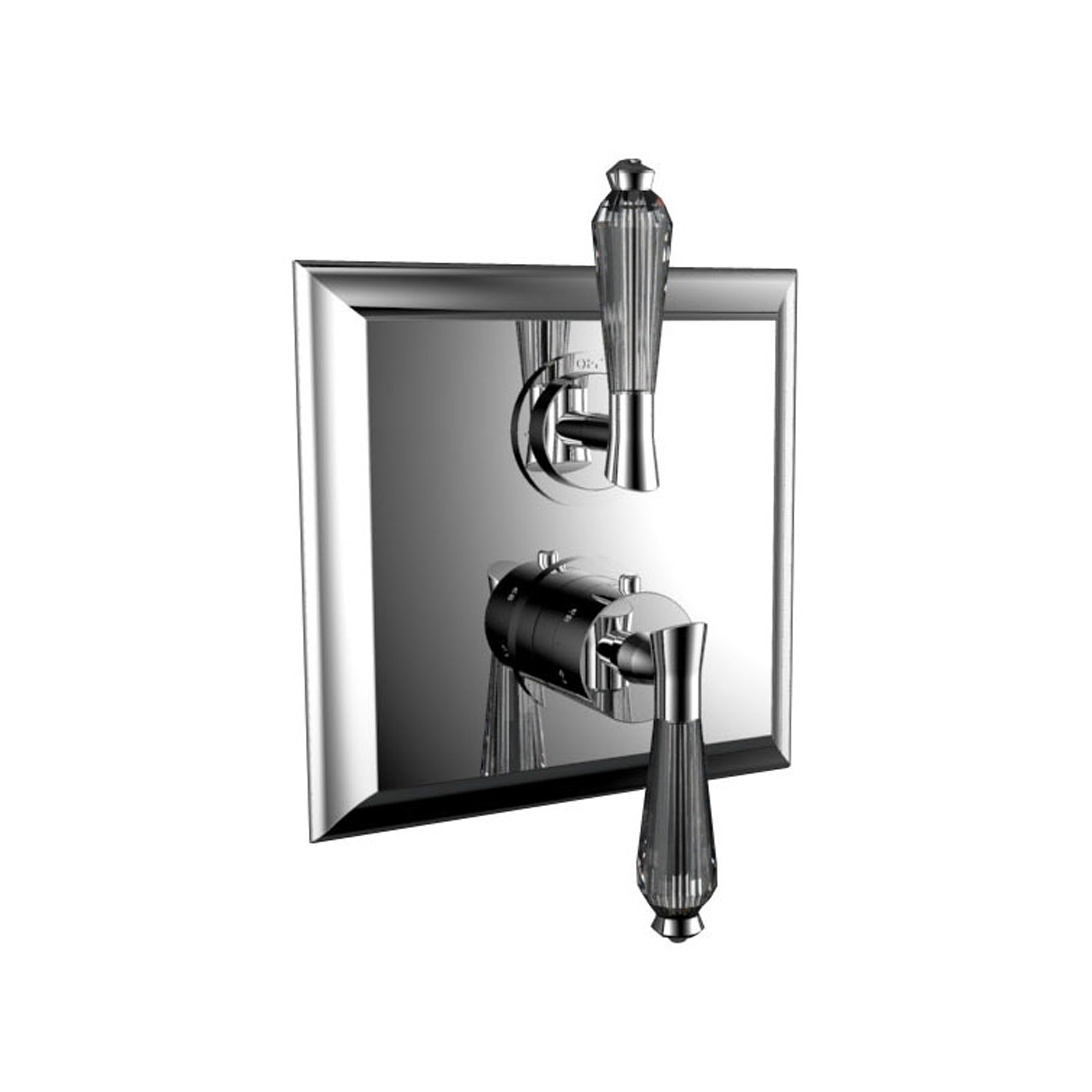 Santec 7095DC10-TM Edo Crystal 1/2" Thermostatic Trim with DC Handle and Volume Control - Polished Chrome