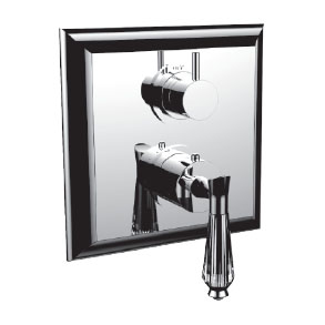 Santec 7096DC10-TM Edo Crystal 1/2" Thermostatic Trim with DC Handle and 2 Way Diverter - Polished Chrome