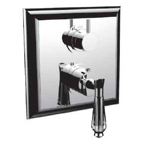 Santec 7098DC10-TM Edo Crystal 1/2" Thermostatic Trim with DC Handle and 3-Way Diverter - Polished Chrome