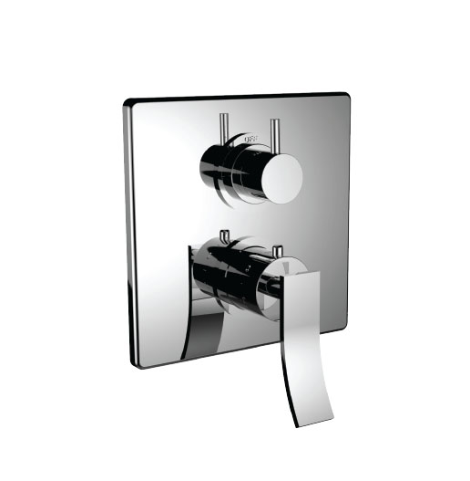 Santec 7099CU10-TM Ava 1/2" Thermostatic Trim with CU Handle and 3-Way Diverter Non-Shared - Polished Chrome