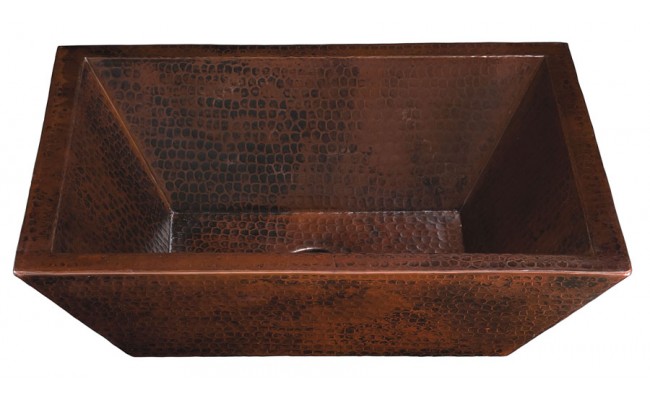Thompson Traders BPV-1914BC Diego II Rectangular Double Wall Hand Crafted Black Copper Bath Sink