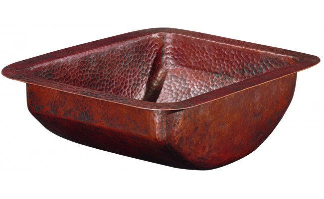 Thompson Traders BRU-1210BC Petit Star Rectangular Hand Hammered Bath Sink with Rounded Bottom