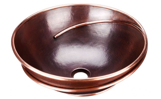 Thompson Traders BRV-1606BC-CR Helios Round Black Copper Vessel Bowl Sink
