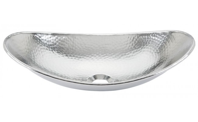 Thompson Traders NS25036-BRN Calder Oval Boat Shaped Hand Crafted Hammered Brushed Nickel Copper Bath Sink