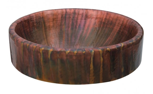Thompson Traders RTW Baccus Tornasol Round Semi-Double Wall Handcrafted Copper Bath Sink