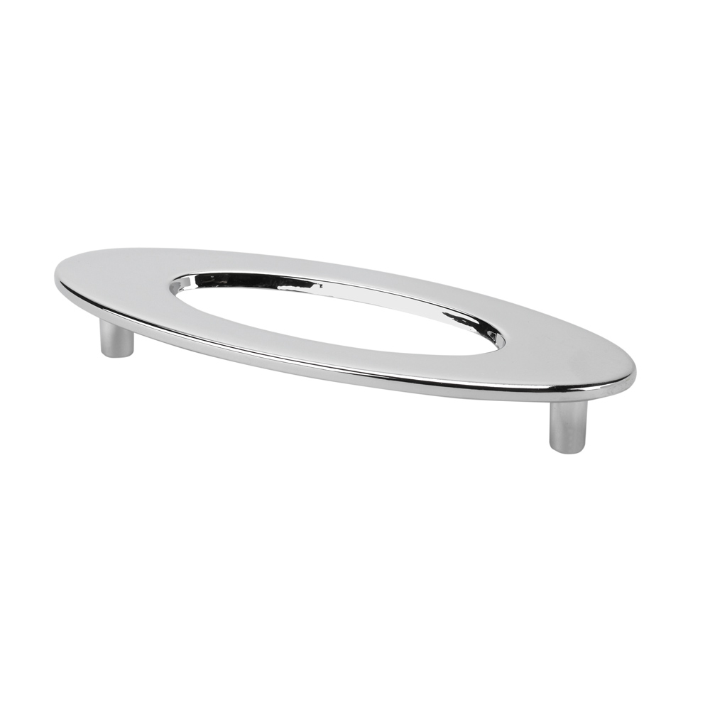 Topex Hardware 2564340 Oval Cabinet Pull with Hole 3.77" (C-C) - Chrome
