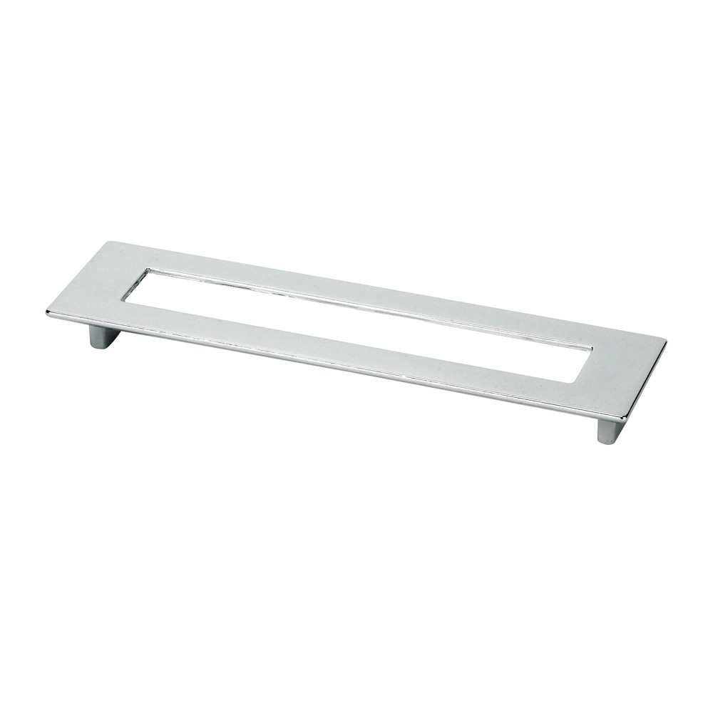 Topex Hardware 8-1070012840 Small Rectangular Pull with Hole 5.03" (C-C) - Polished Chrome