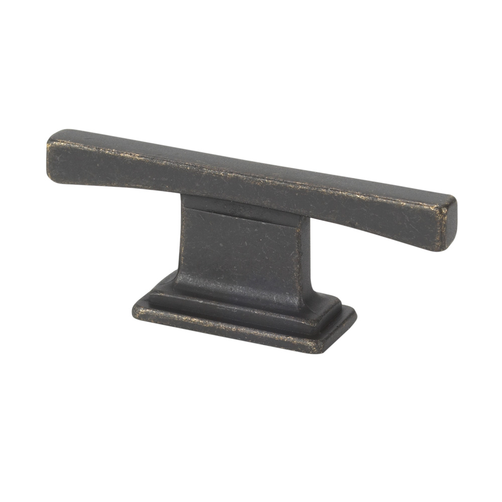Topex Hardware 9-1336001627 Thin Square Transitional T Cabinet Pull 0.62" (C-C) - Dark Bronze