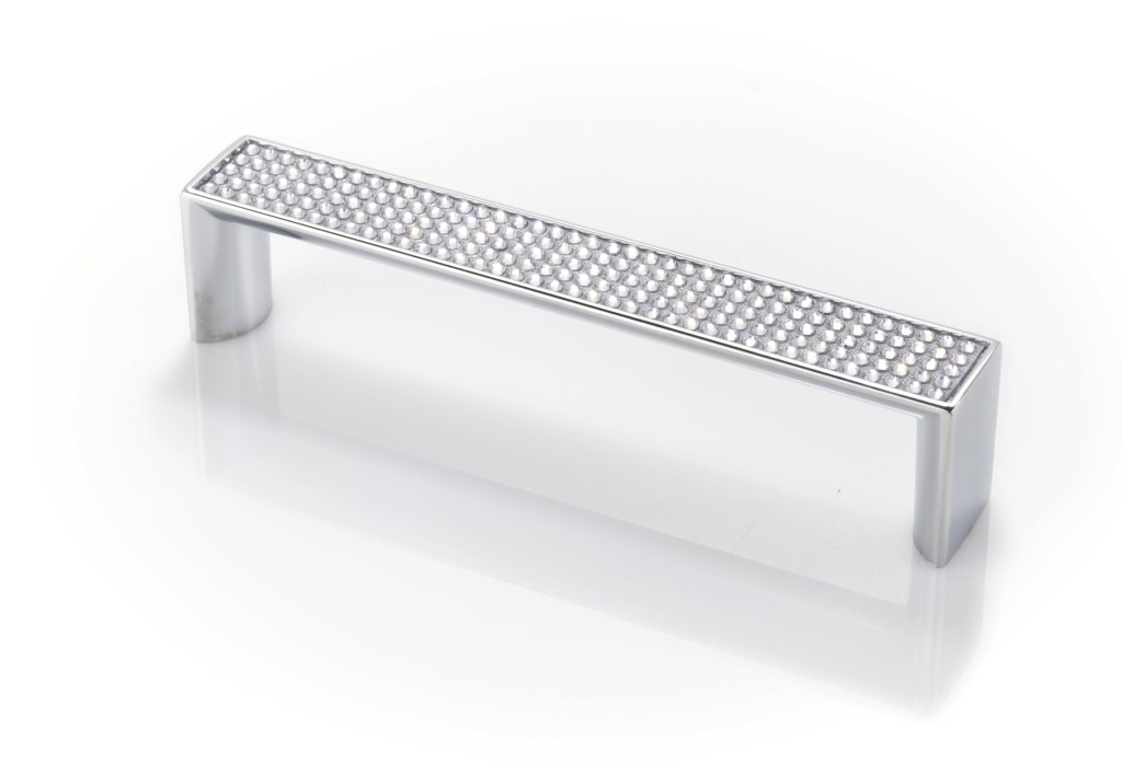 Topex Hardware M1880B128CRLSWA Crystal Cabinet Pull 5.03" (C-C) with Small Round Crystals - Chrome